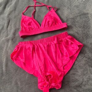 Fashion Nova Vibrant Pink Bra and Panty Set